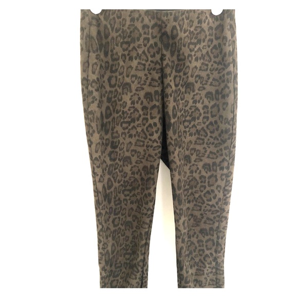 Zara faux suede leopard print leggings - Picture 1 of 2